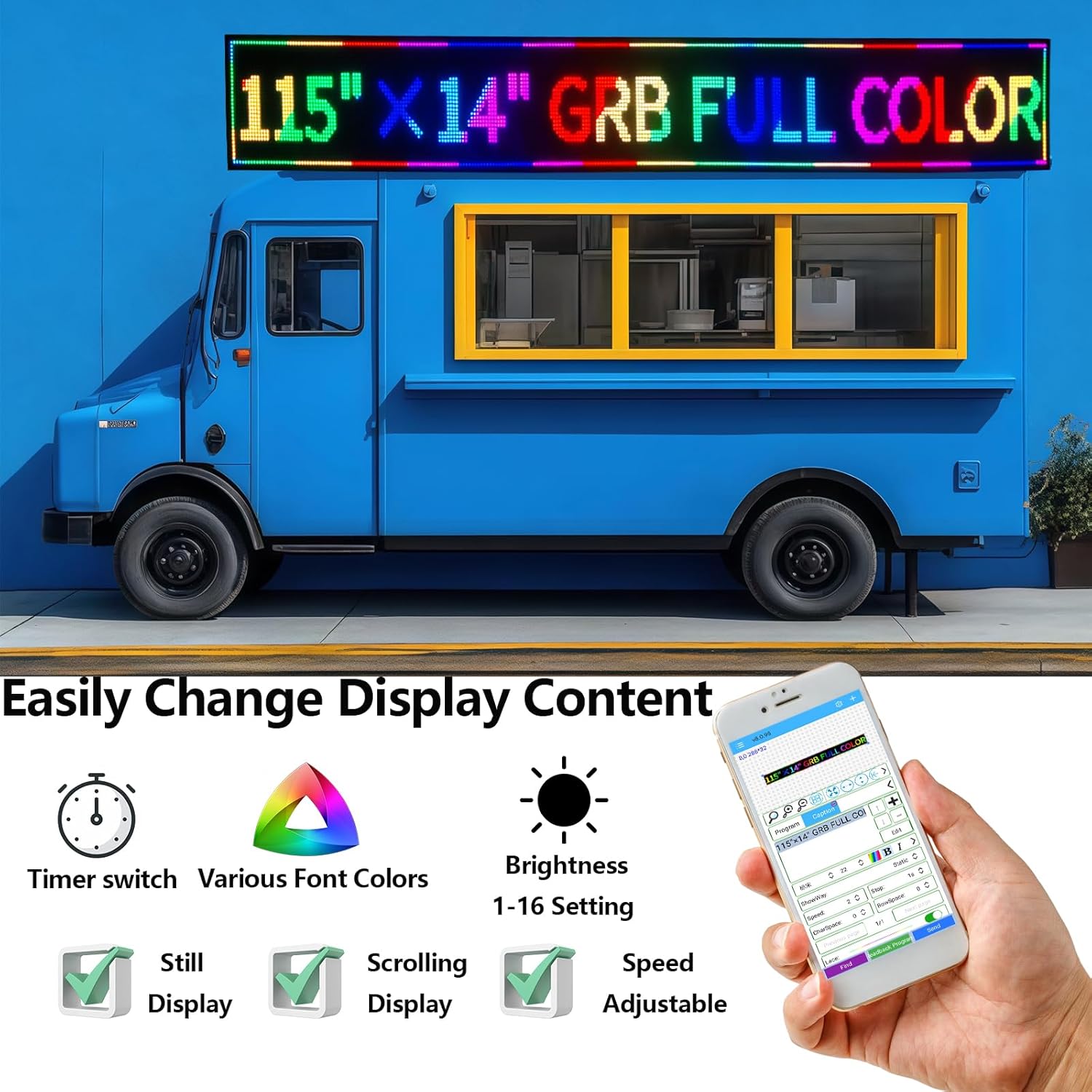 Outdoor P10 LED Scrolling Programmable Sign, Bright High Visibility Digital Led Signage Displays, Message Signs for Business, Restaurant, Window Shop - Image 4