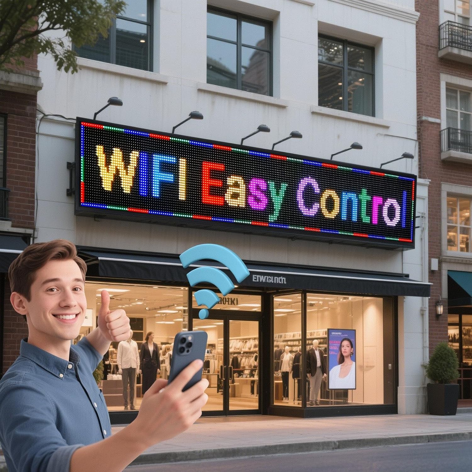 Outdoor P10 LED Scrolling Programmable Sign, Bright High Visibility Digital Led Signage Displays, Message Signs for Business, Restaurant, Window Shop - Image 8